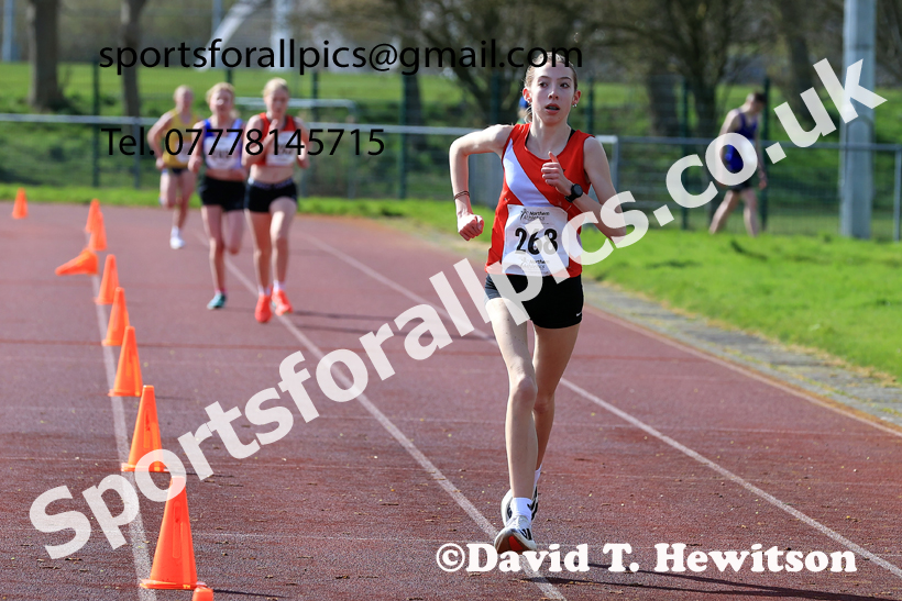 Girls Under-15s Young Athletes 5k, 2026 Northern Mens 12 and Womens 6 Stage Road Relays and Young Athletes 5k, Sheepmount Stadium, Carlisle. Photo: David T. Hewitson/Sports for All Pics